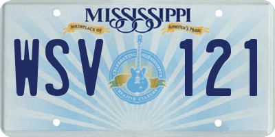 MS license plate WSV121