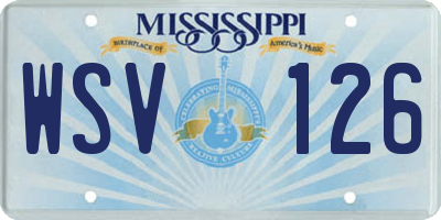 MS license plate WSV126