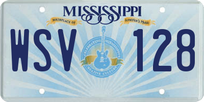 MS license plate WSV128