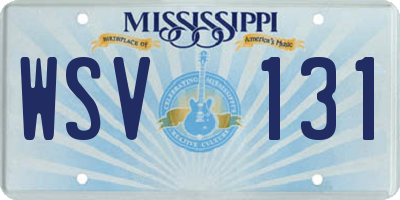 MS license plate WSV131