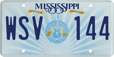 MS license plate WSV144