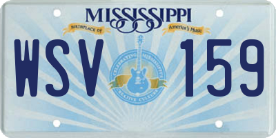 MS license plate WSV159