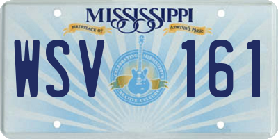 MS license plate WSV161