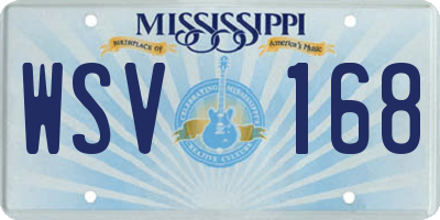 MS license plate WSV168