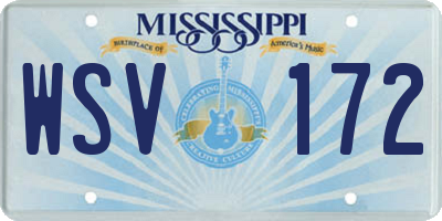 MS license plate WSV172