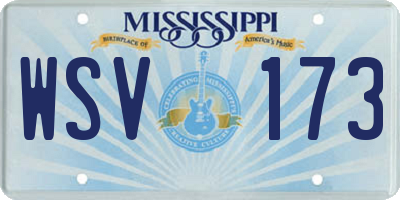 MS license plate WSV173