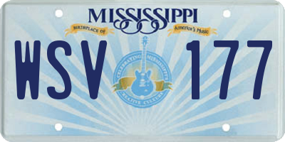 MS license plate WSV177