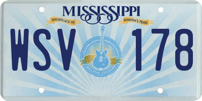 MS license plate WSV178
