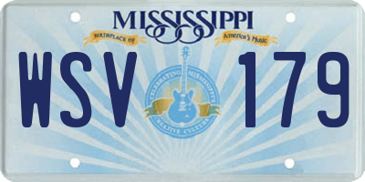MS license plate WSV179