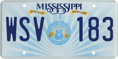 MS license plate WSV183