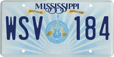 MS license plate WSV184