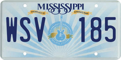 MS license plate WSV185