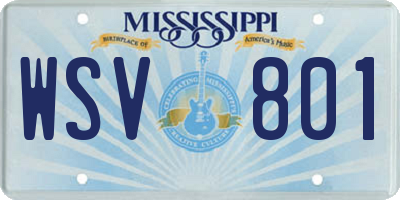 MS license plate WSV801