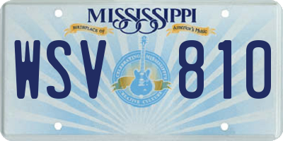 MS license plate WSV810