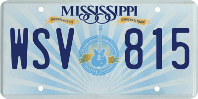 MS license plate WSV815