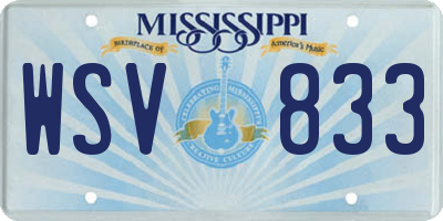 MS license plate WSV833