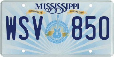 MS license plate WSV850