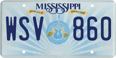 MS license plate WSV860
