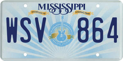 MS license plate WSV864