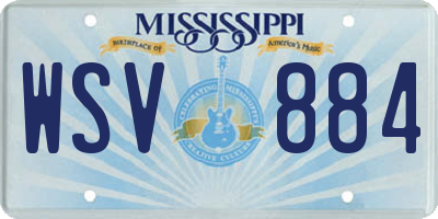 MS license plate WSV884