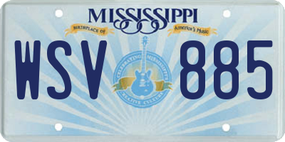 MS license plate WSV885