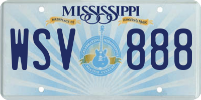 MS license plate WSV888