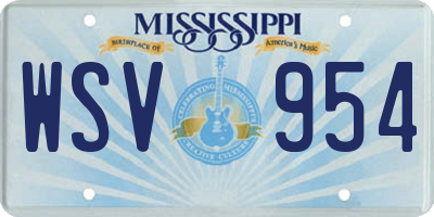 MS license plate WSV954
