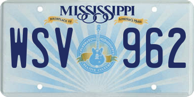 MS license plate WSV962
