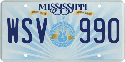 MS license plate WSV990
