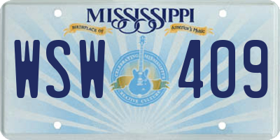 MS license plate WSW409