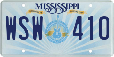 MS license plate WSW410