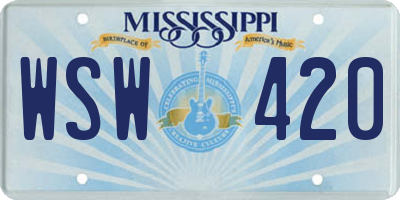 MS license plate WSW420