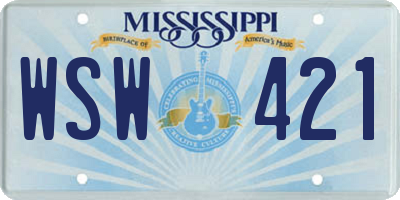 MS license plate WSW421