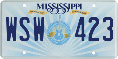 MS license plate WSW423