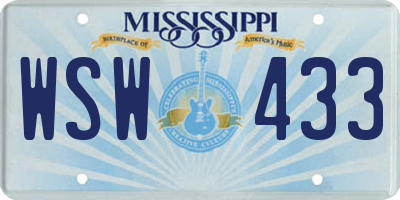 MS license plate WSW433