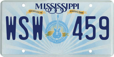 MS license plate WSW459