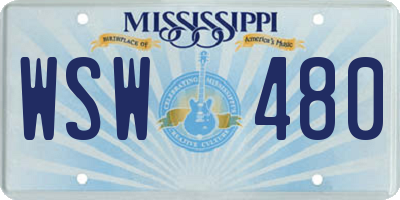 MS license plate WSW480
