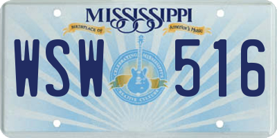MS license plate WSW516