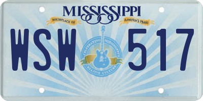 MS license plate WSW517