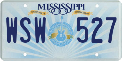 MS license plate WSW527