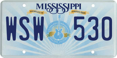 MS license plate WSW530