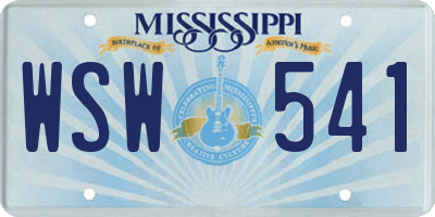 MS license plate WSW541