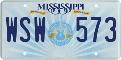 MS license plate WSW573