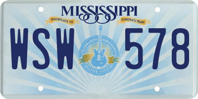 MS license plate WSW578