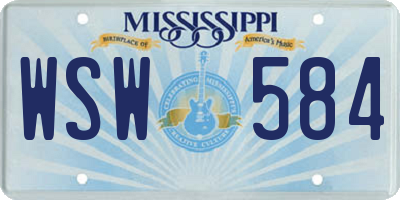 MS license plate WSW584