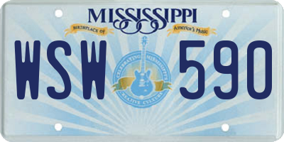 MS license plate WSW590
