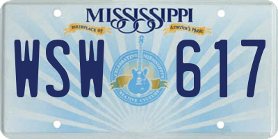 MS license plate WSW617