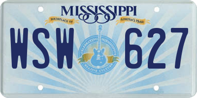 MS license plate WSW627