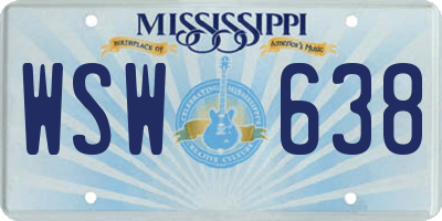 MS license plate WSW638