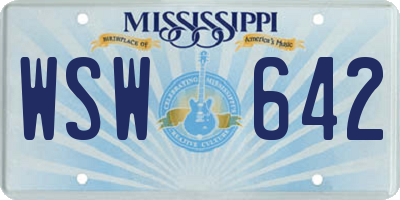 MS license plate WSW642